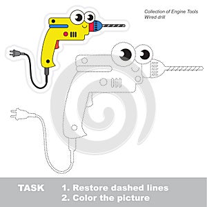 Trace game for Engine tool. Object from set of Power Tools.