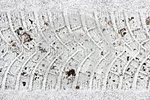 trace of the tread on snow machines.