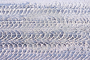 trace of the tread on snow machines