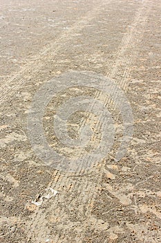 Trace whheel on sand