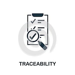 Traceability icon symbol. Creative sign from quality control icons collection. Filled flat Traceability icon for computer and