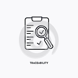 Traceability outline icon. Simple linear element illustration. Isolated line Traceability icon on white background. Thin stroke