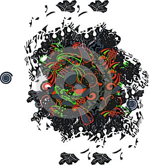 Design pattern. Mixture of topics, abstract art