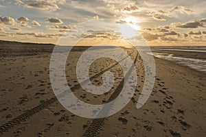 Traces in the North Sea Beach of Vlieland photo