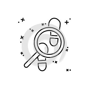 Traces search magnifier icon. Simple line, outline  of law and justice icons for ui and ux, website or mobile application