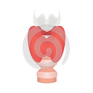 Trachea narrowing awareness icon of tracheal stenosis