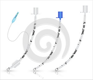 Tracheal - endotracheal - intubation - tube. Vector illustration