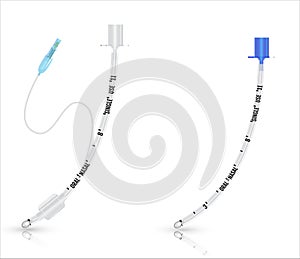 Tracheal - endotracheal - intubation - tube. Vector illustration