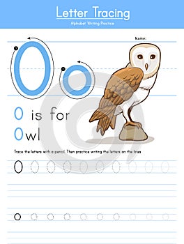 Tracing letter O for kids
