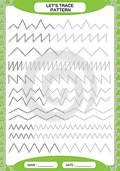 Tracing Lines Activity For Early Years. Special for preschool kids. Worksheet for practicing fine motor skills Tracing