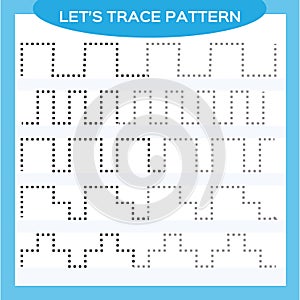 Tracing Lines Activity For Early Years. Special for preschool kids. Worksheet for practicing fine motor skills Tracing