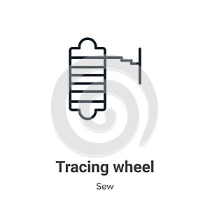 Tracing wheel outline vector icon. Thin line black tracing wheel icon, flat vector simple element illustration from editable sew