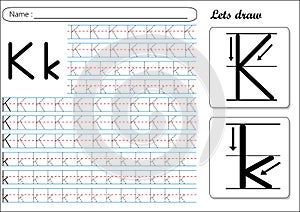 Tracing Worksheet -Kk