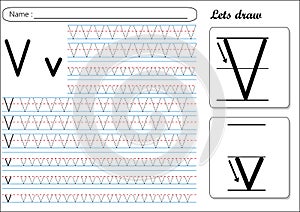 Tracing Worksheet -Vv