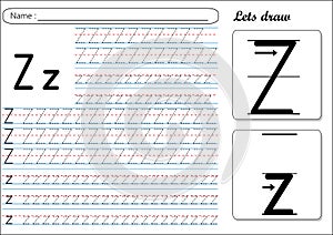 Tracing Worksheet -Zz