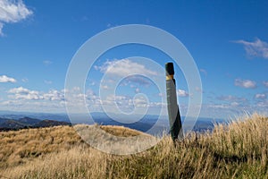 Track across hill tops in Maungaharuru Range, Hawkes Bay, New Z photo