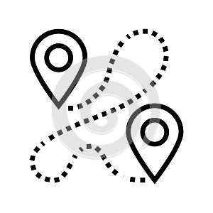 track airplane pointer map line icon vector illustration
