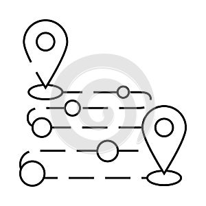 track airplane pointer map line icon vector illustration