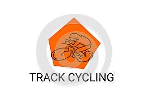 Track Cycling sport vector line icon. sportman with Track Cycling\'s bike.