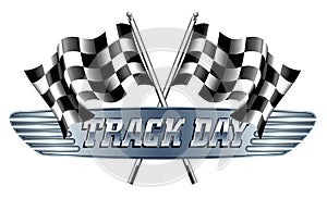 TRACK DAY Checkered, Chequered Flags Motor Racing photo