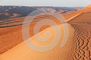 Track in the desert sands. Great sands view