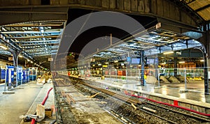 Track engineering works at Paris-Est railway station, France