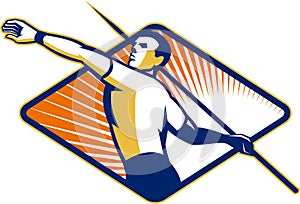 Track and Field Athlete Javelin Throw Retro