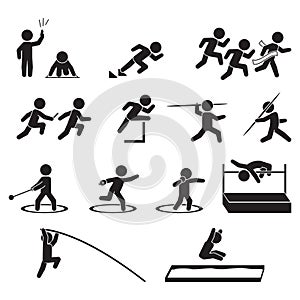 Track and field athletics icon set, Vector. photo