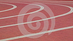 Track and field atletic red runways