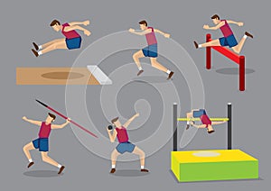 Track and Field Sports Vector Illustration