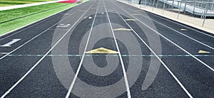 Track and Field starting running lanes with numbers
