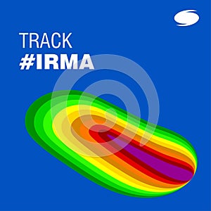 Track Irma Heath Signature. Hurricane indication. Graphic banner