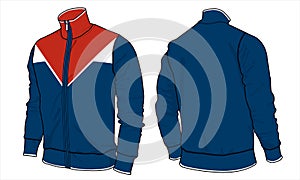 Track jacket varsity template design mockup vector