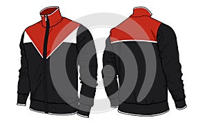 Track jacket varsity template design mockup vector