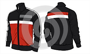 Track jacket varsity template design mockup vector