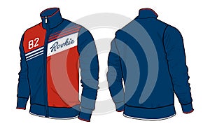 Track jacket varsity template design mockup vector