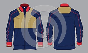 Track jacket varsity template design mockup vector