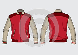 Track jacket varsity template design mockup vector