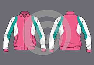 Track jacket varsity template design mockup vector