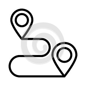 Track location thin line vector icon