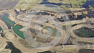 Track of motocross sports competitions in early spring, aerial