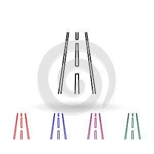 Track multi color icon. Simple thin line, outline  of navigation icons for ui and ux, website or mobile application