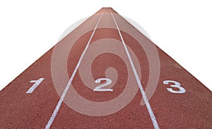 Track number at Athletics Stadium Running isolated on white