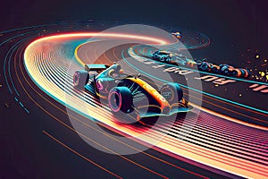 track for racing sports cars and karting motorsport, generative ai