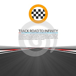 Track road to infinity, Road vector highway, Vector illustration, speedway background.