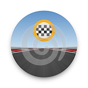 Track road to infinity, Road vector highway, Vector illustration, speedway background.