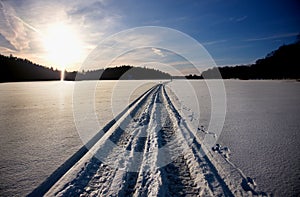 Track of snow mobile