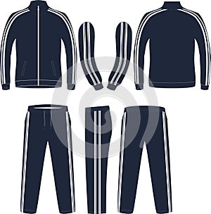 Track Top Side Stripe and Track Bottoms Side Stripe Mock up Vectors photo