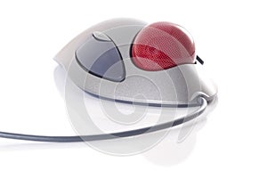 Trackball on white background