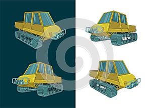 Tracked All-terrain vehicle illustrations